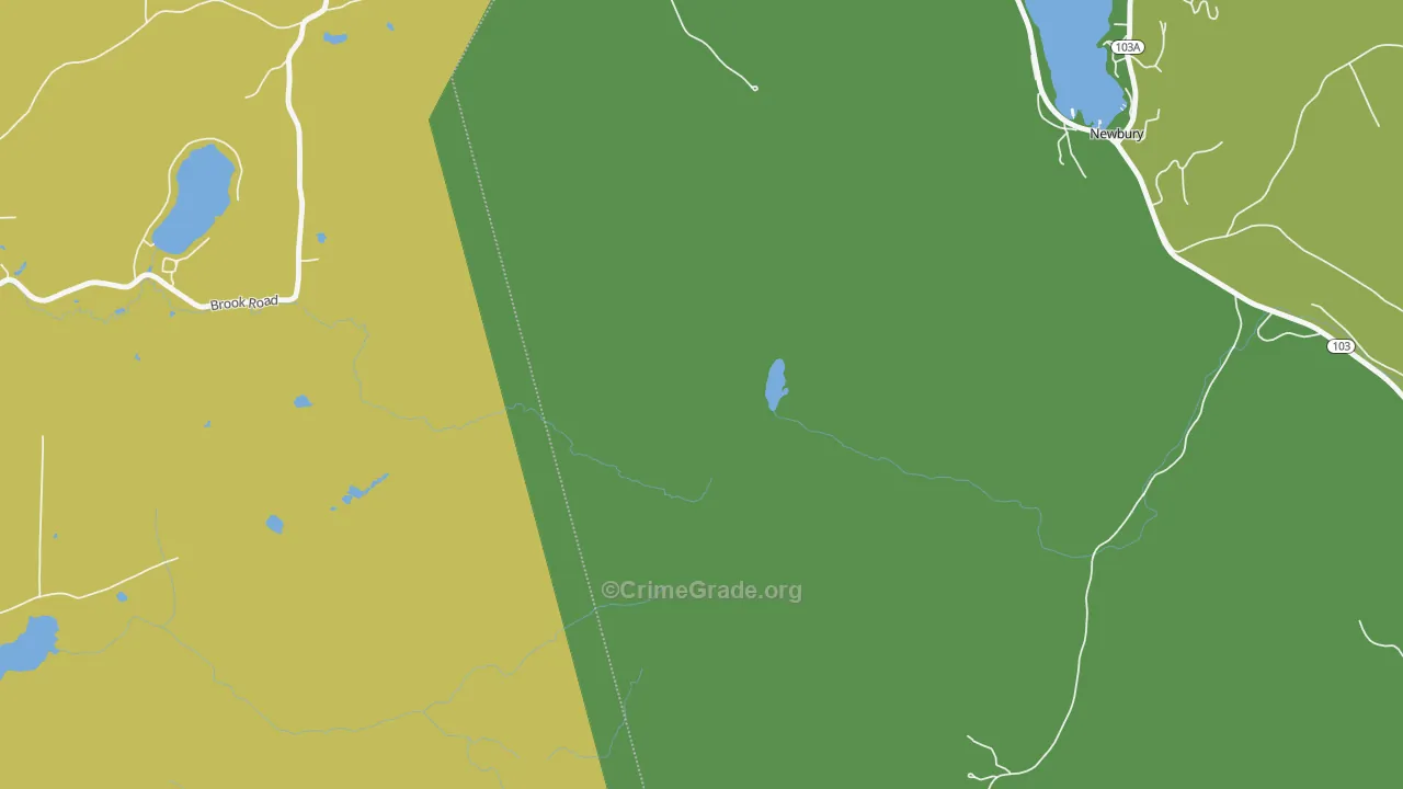 Mount Sunapee, NH Map of Burglary Rates