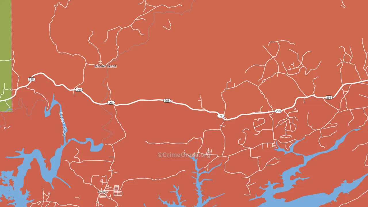 Mount Tabor, AR Map of Burglary Rates