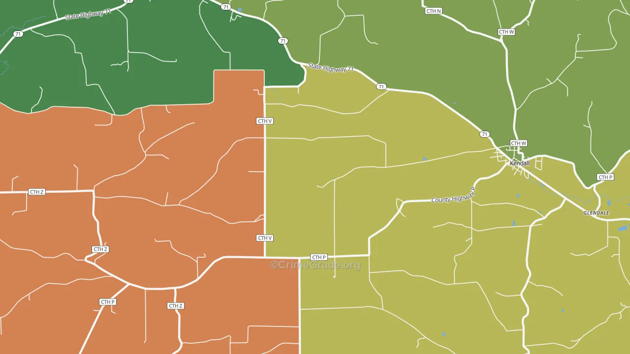 Mount Tabor, WI Map of Burglary Rates