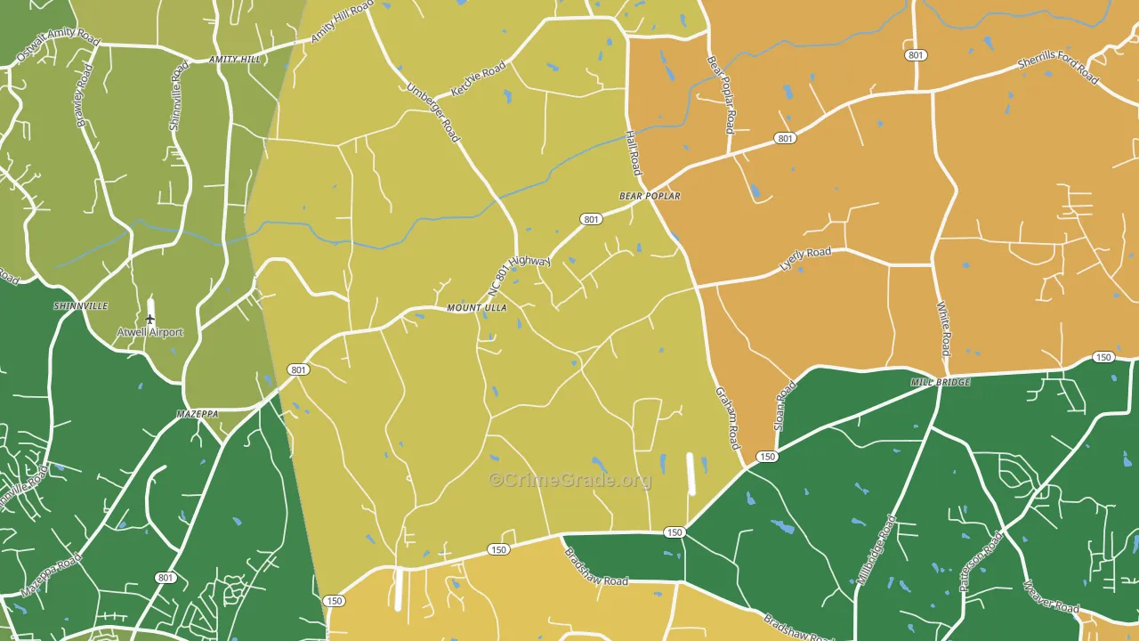 Mount Ulla, NC Map of Burglary Rates