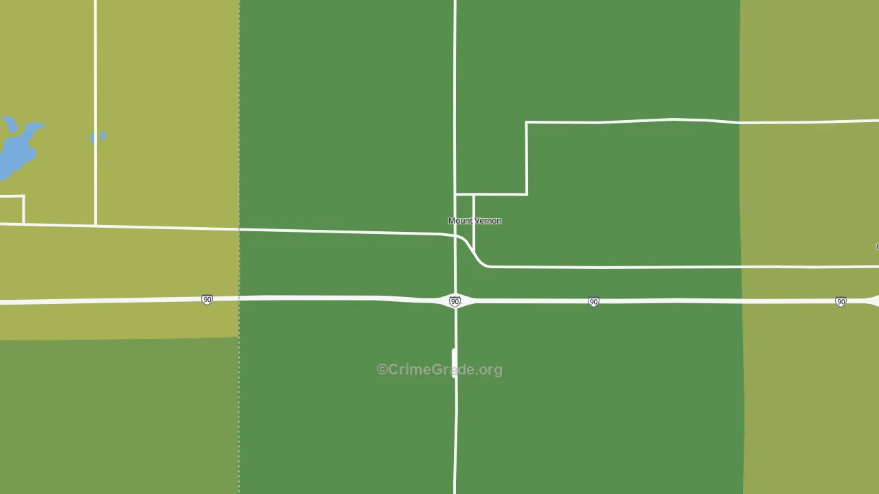 Mount Vernon, SD Map of Burglary Rates