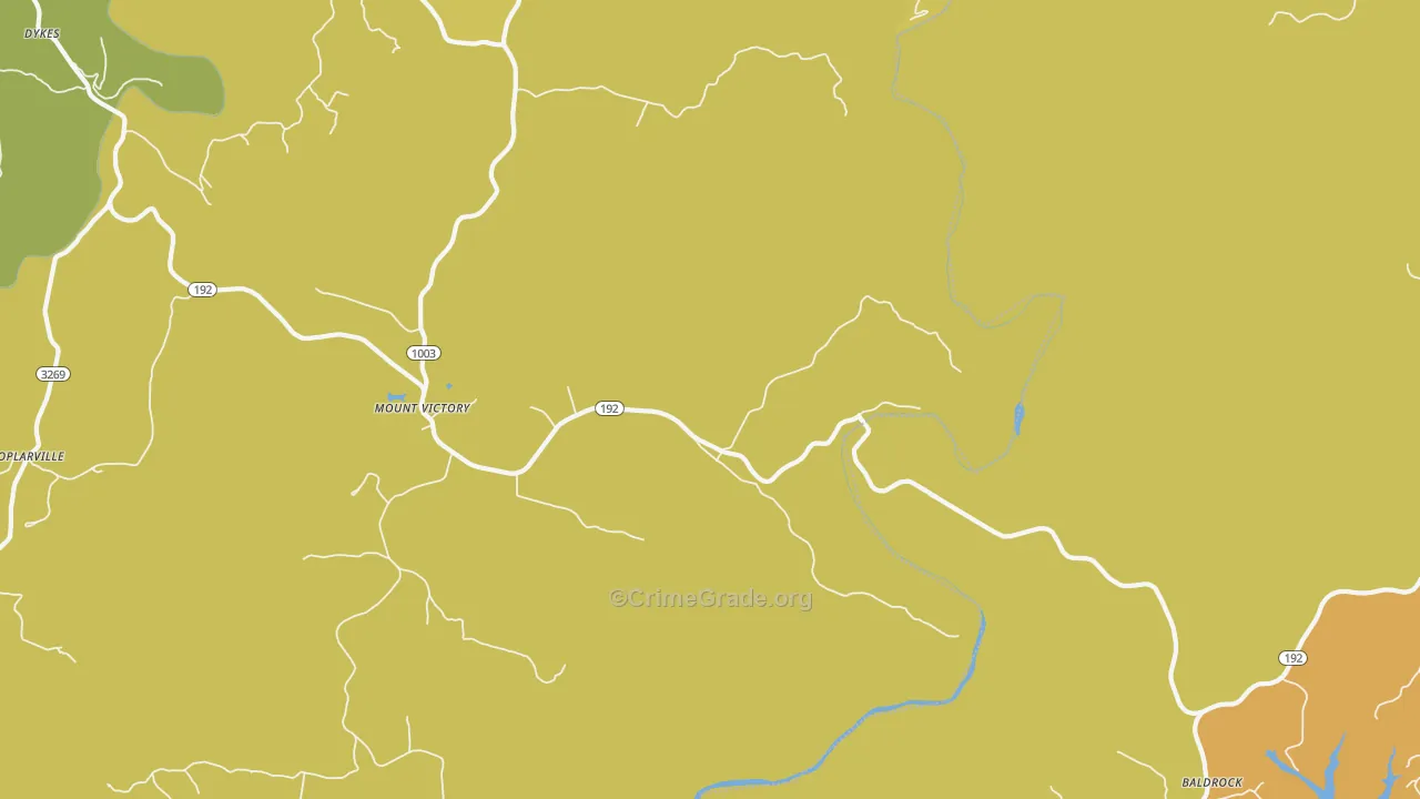 Mount Victory, KY Map of Burglary Rates
