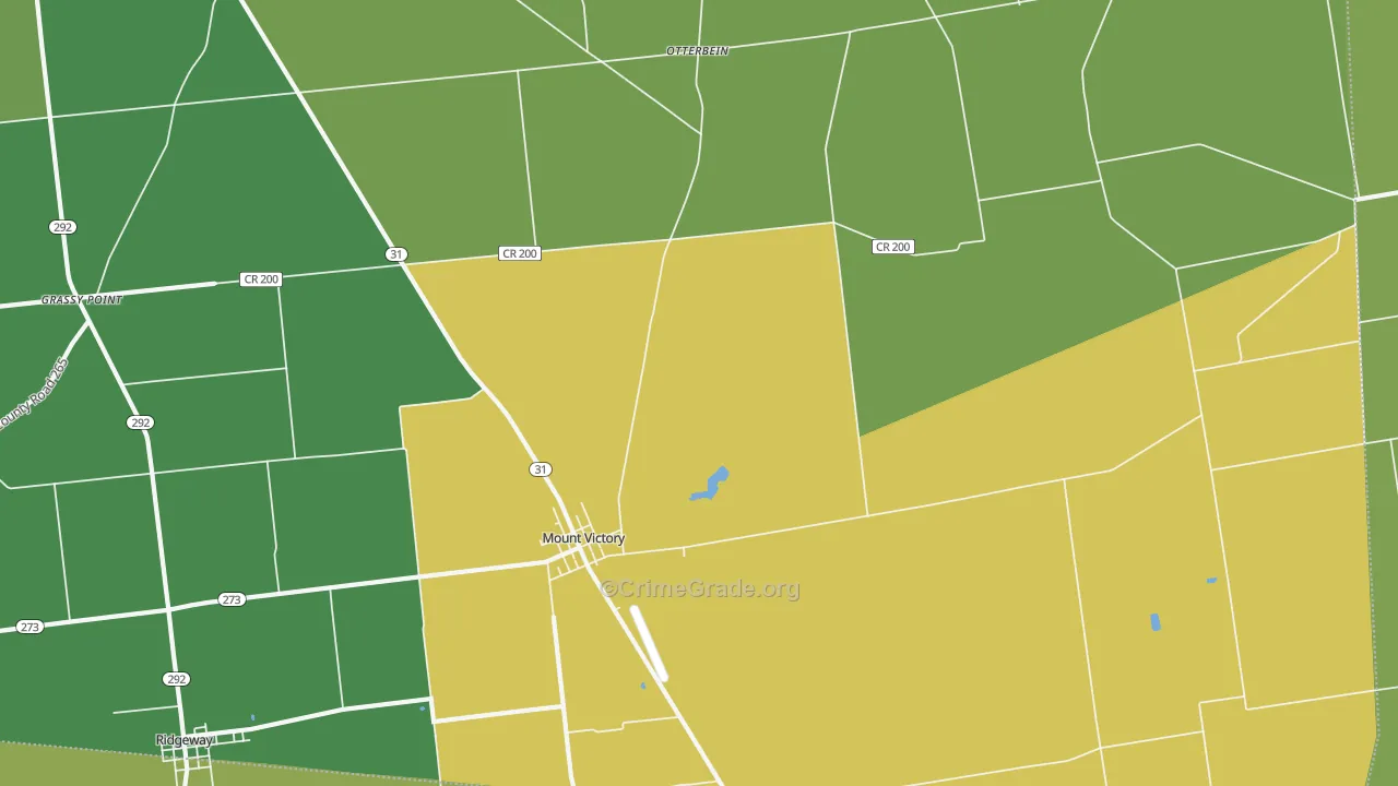 Mount Victory, OH Map of Burglary Rates