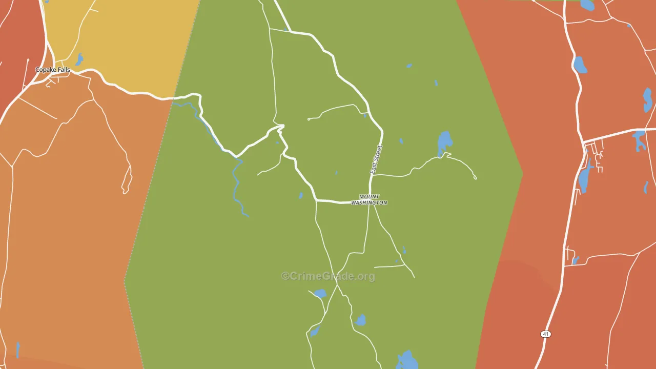 Mount Washington, MA Map of Burglary Rates