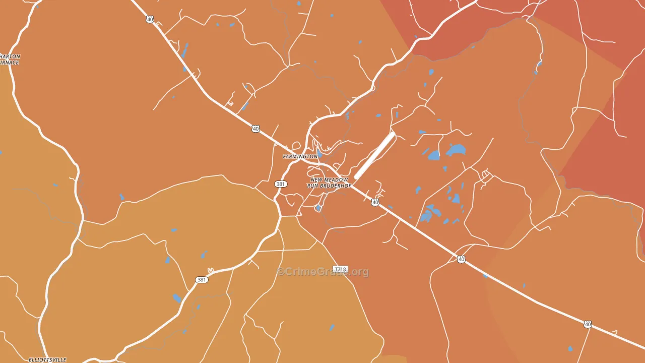 Mount Washington, PA Map of Burglary Rates