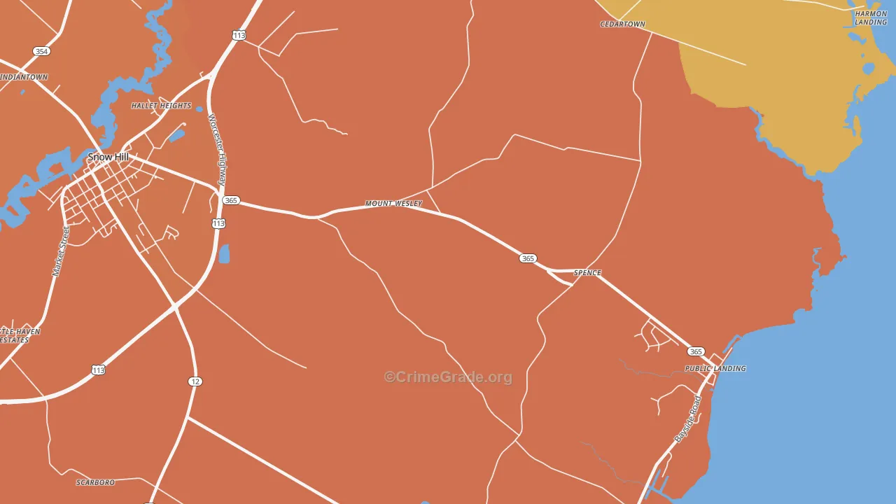 Mount Wesley, MD Map of Burglary Rates