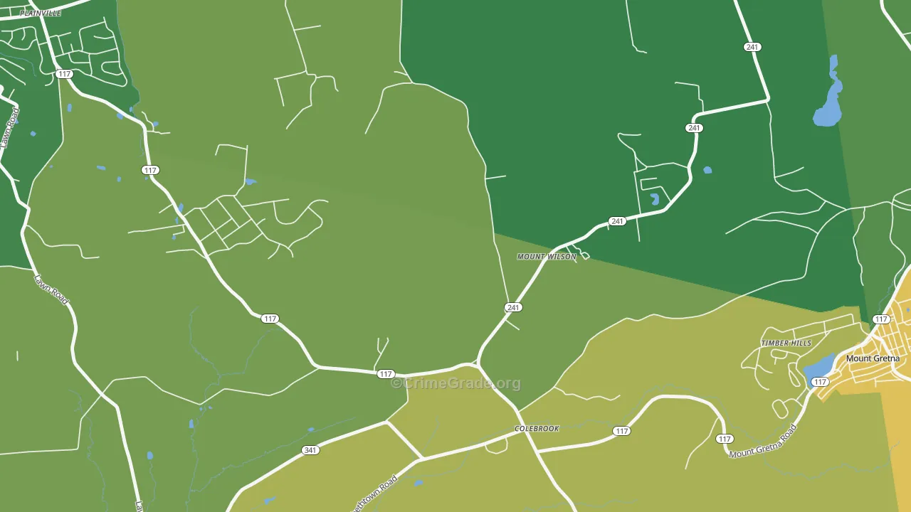 Mount Wilson, PA Map of Burglary Rates