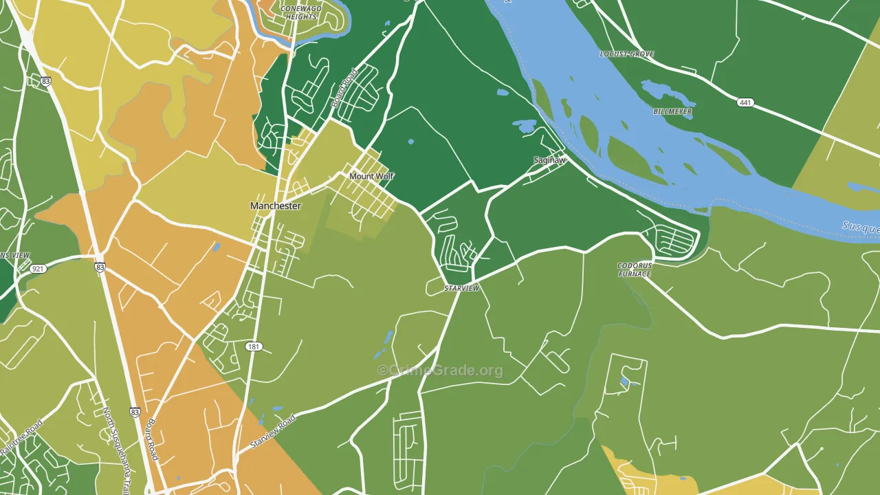 Mount Wolf, PA Map of Burglary Rates