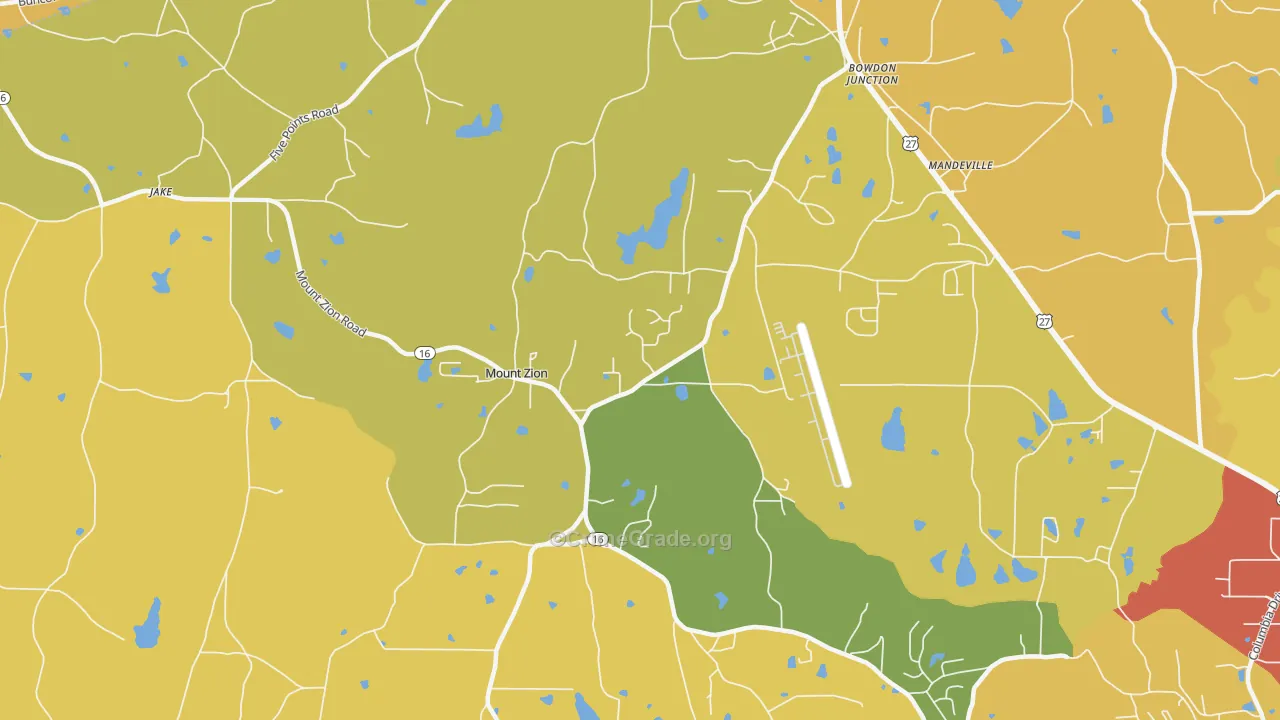 Mount Zion, GA Map of Burglary Rates
