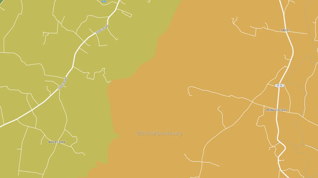 Mount Zion, TN Map of Burglary Rates