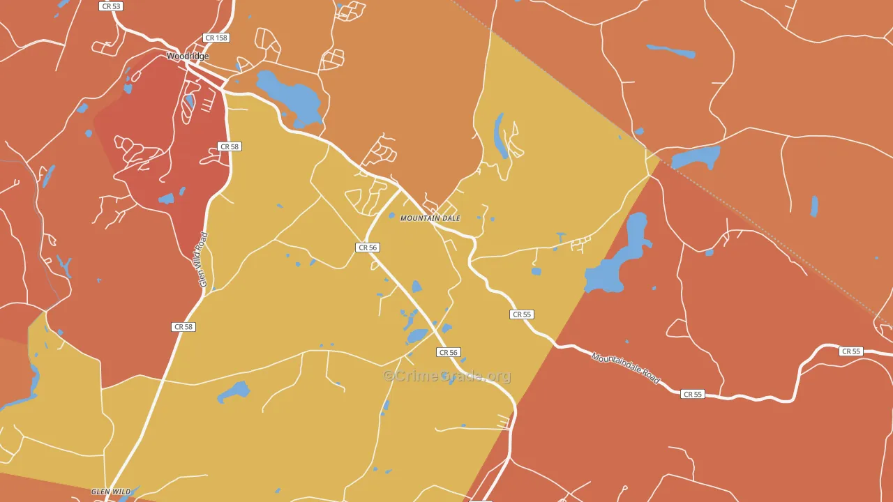 Mountain Dale, NY Map of Burglary Rates