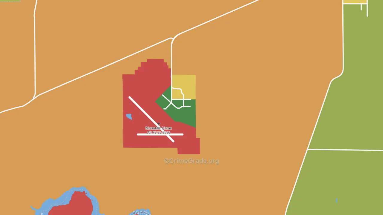 Mountain Home AFB, ID Map of Burglary Rates