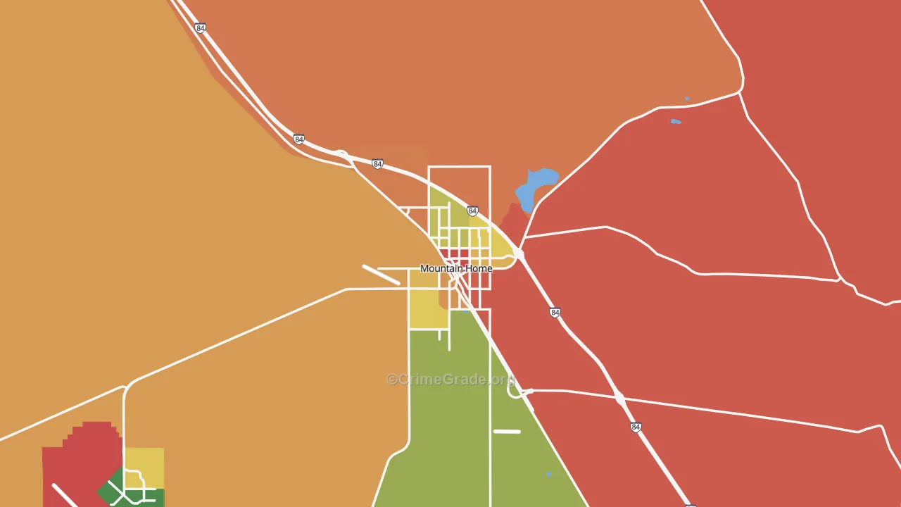 Mountain Home, ID Map of Burglary Rates