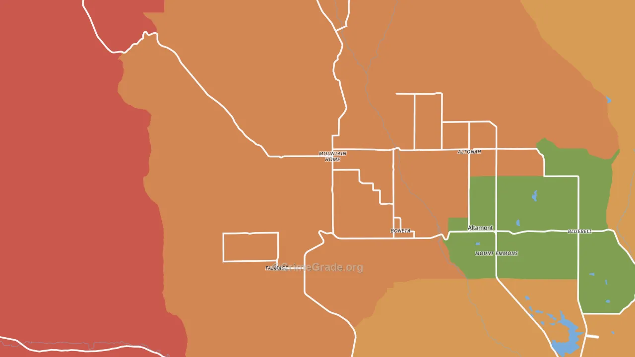 Mountain Home, UT Map of Burglary Rates
