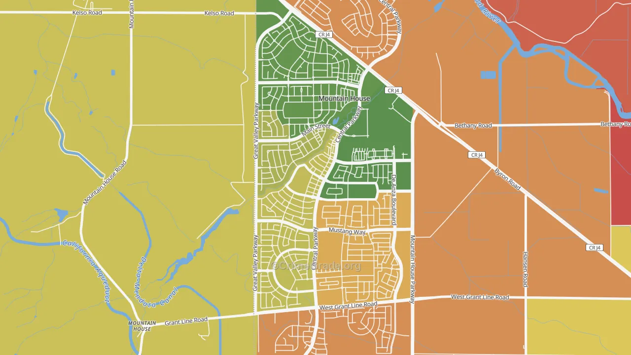 Mountain House, CA Map of Burglary Rates