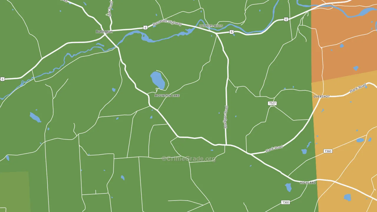 Mountain Lake, PA Map of Burglary Rates