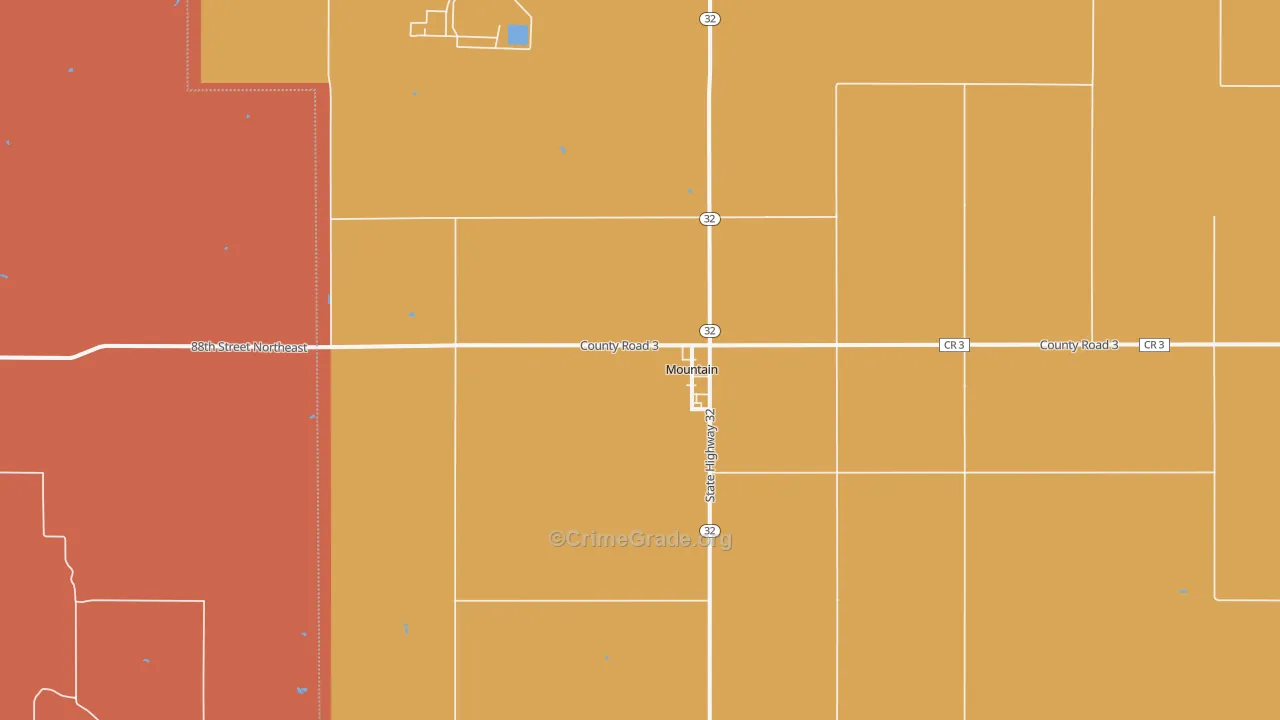 Mountain, ND Map of Burglary Rates