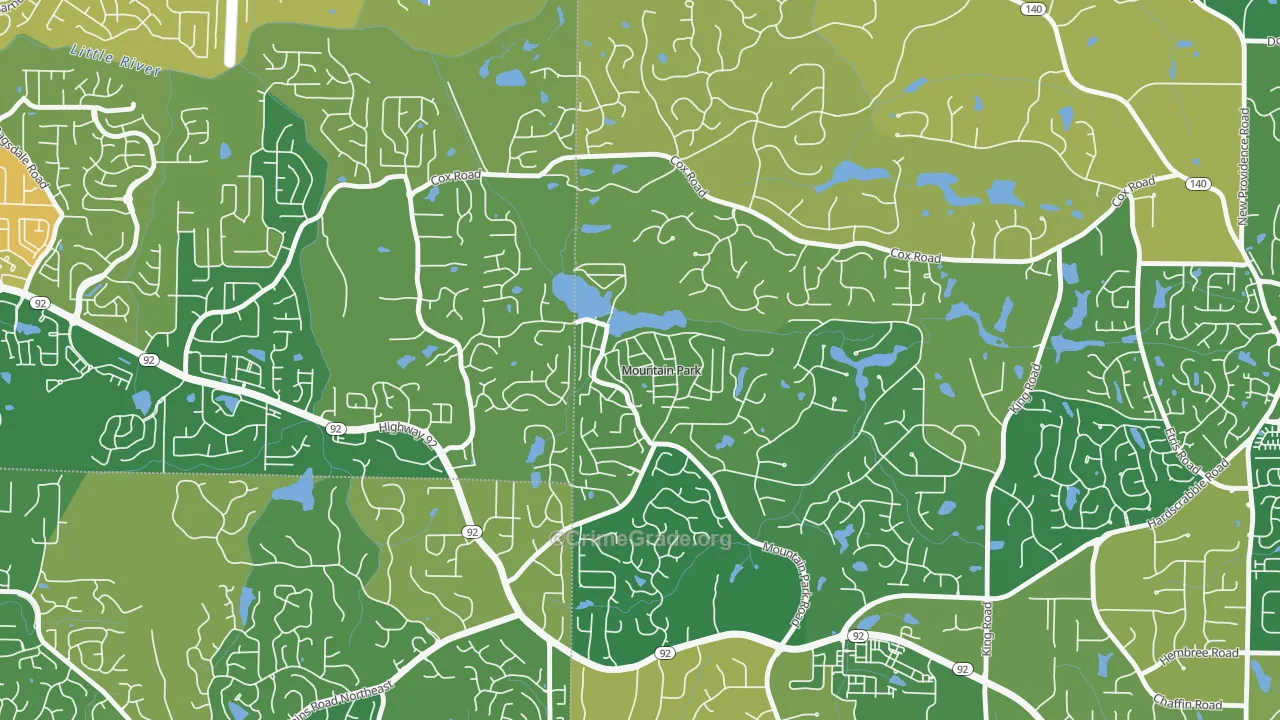 Mountain Park, GA Map of Burglary Rates