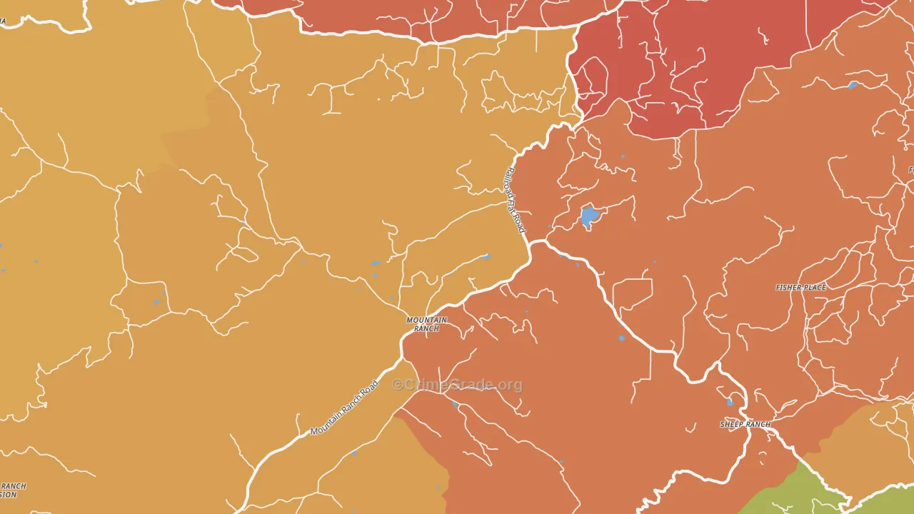 Mountain Ranch, CA Map of Burglary Rates
