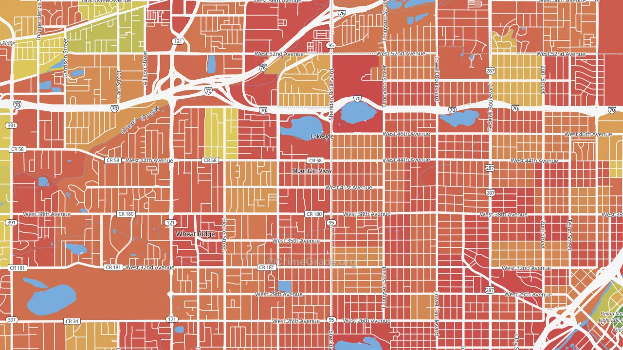 Mountain View, CO Map of Burglary Rates