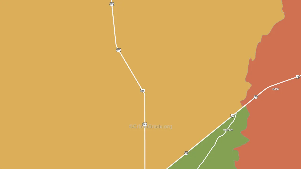 Mountain View, NM Map of Burglary Rates