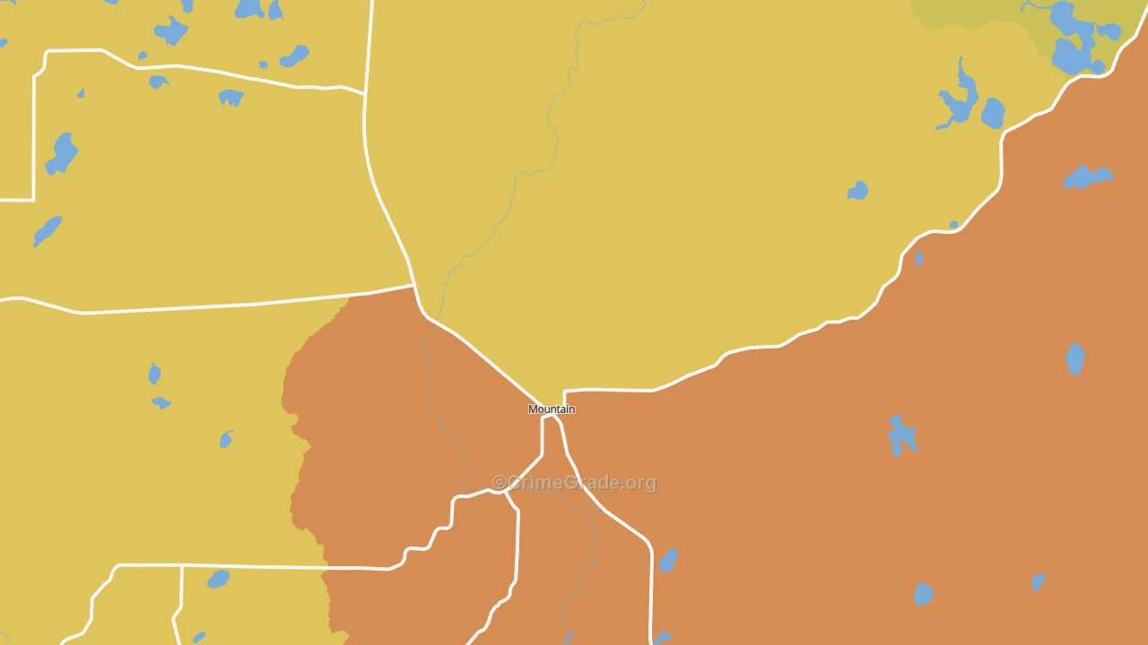 Mountain, WI Map of Burglary Rates