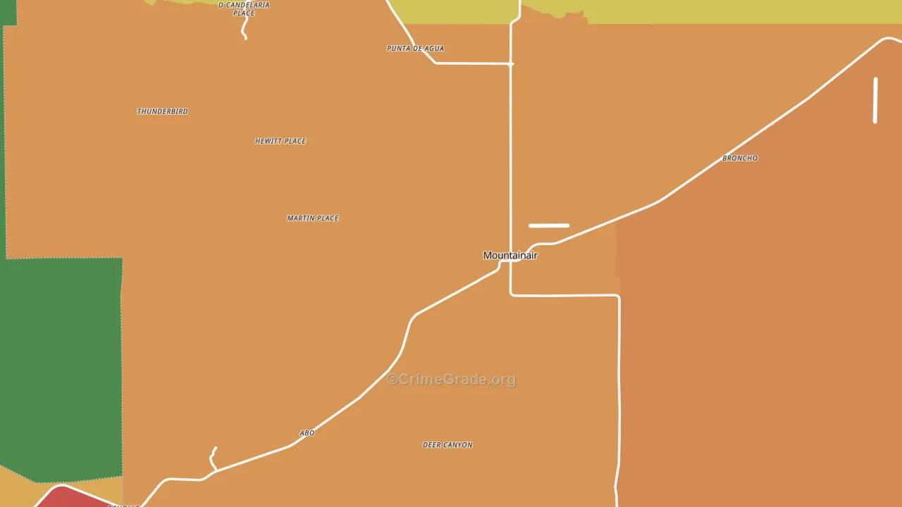 Mountainair, NM Map of Burglary Rates
