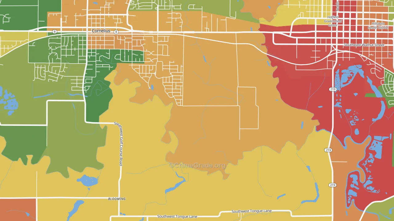 Mountaindale, OR Map of Burglary Rates