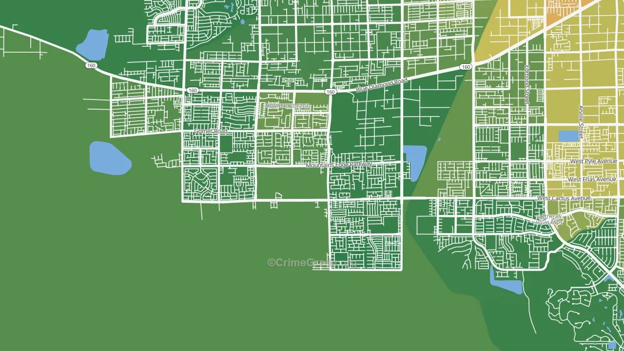 Mountain's Edge, Las Vegas, NV Map of Burglary Rates