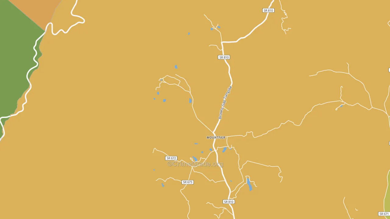 Mountfair, VA Map of Burglary Rates