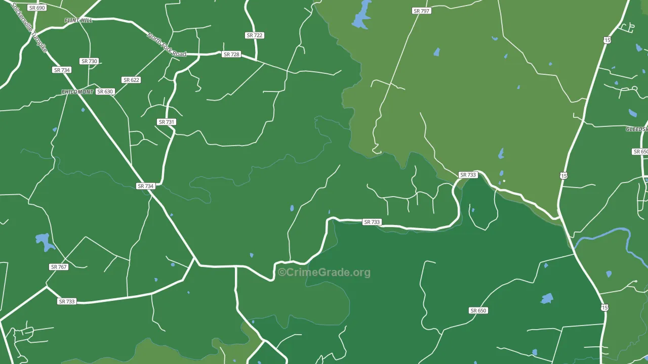 Mountville, VA Map of Burglary Rates