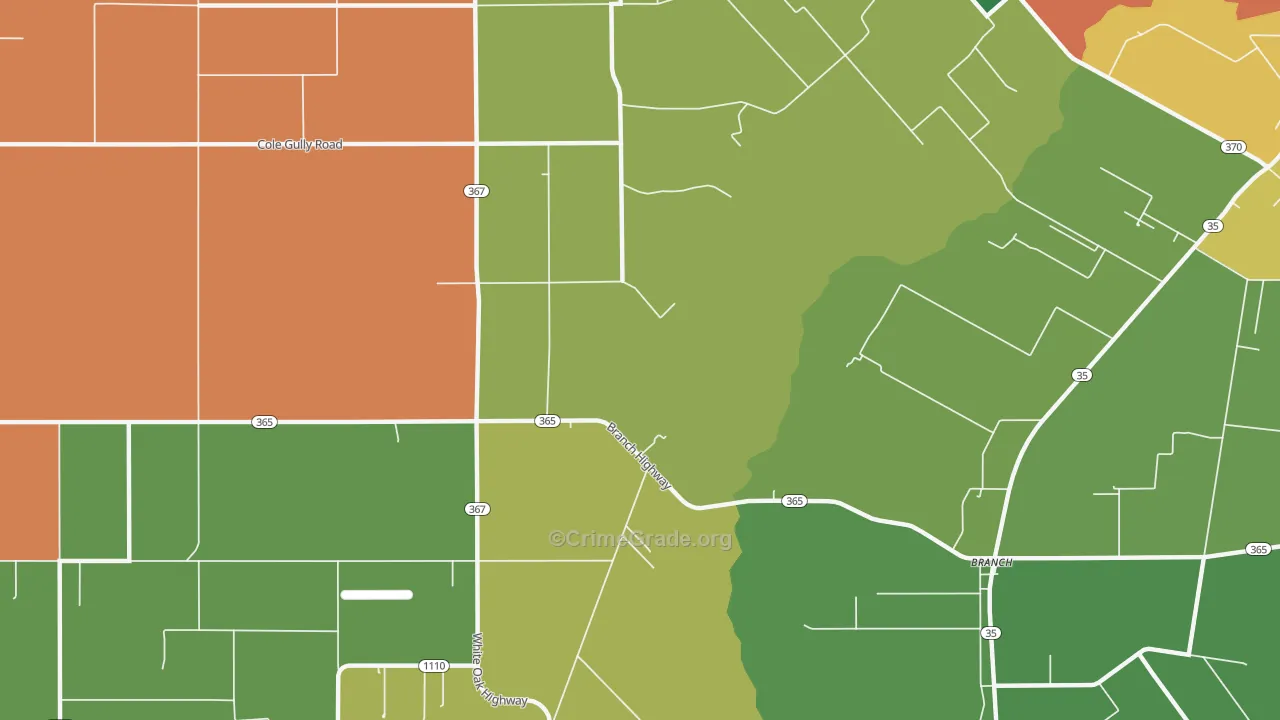 Mowata, LA Map of Burglary Rates