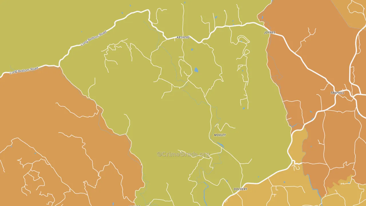 Moxley, NC Map of Burglary Rates