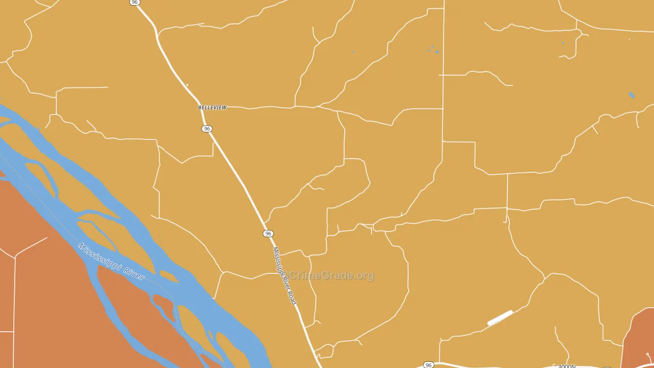 Mozier, IL Map of Burglary Rates