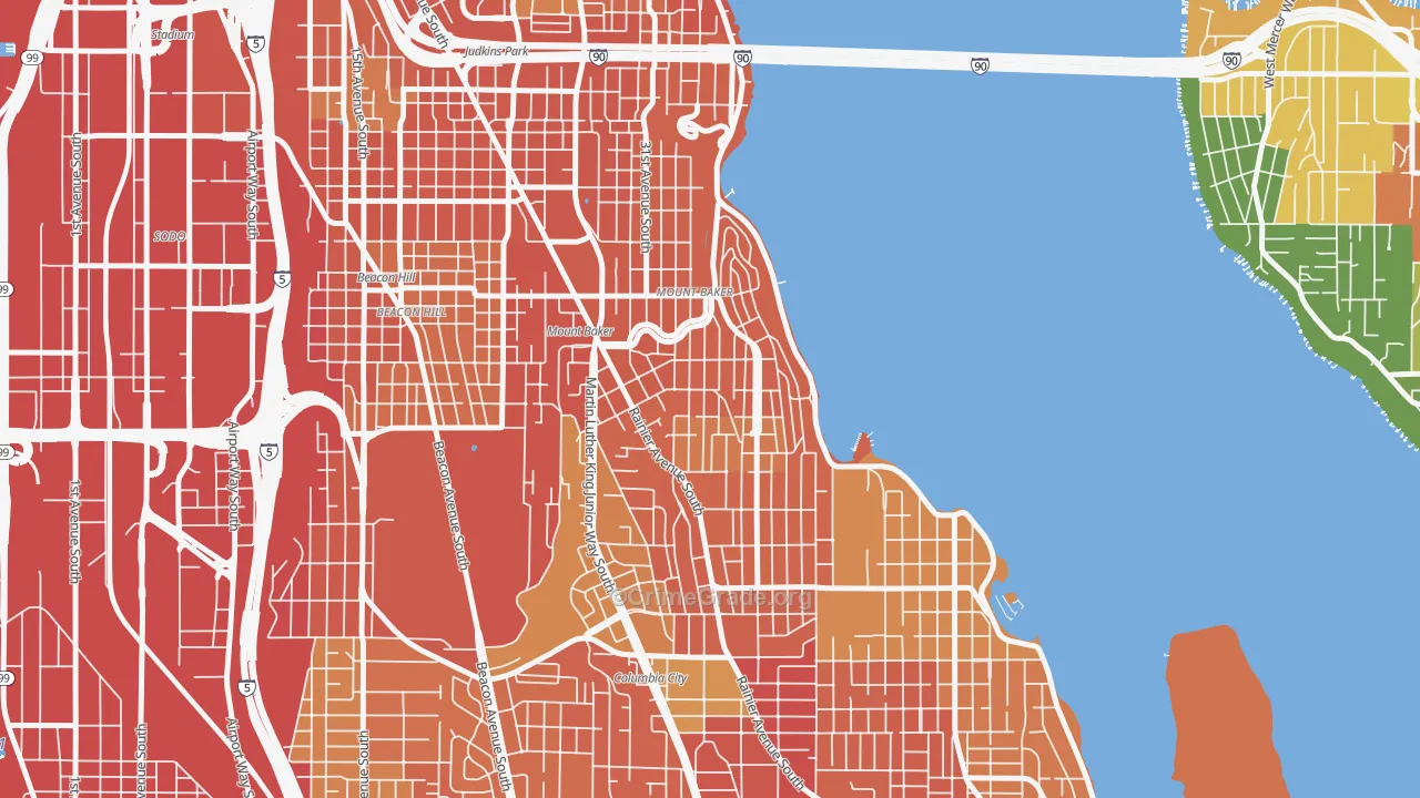 Mt. Baker, Seattle, WA Map of Burglary Rates