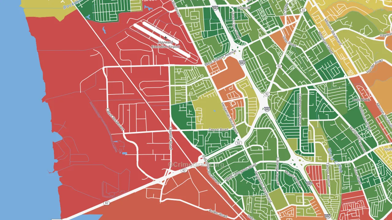 Mt Eden, Hayward, CA Map of Burglary Rates