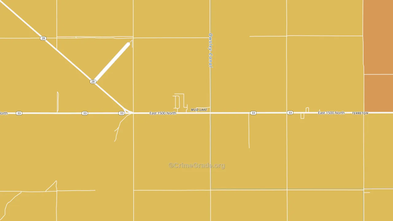 Mud Lake, ID Map of Burglary Rates