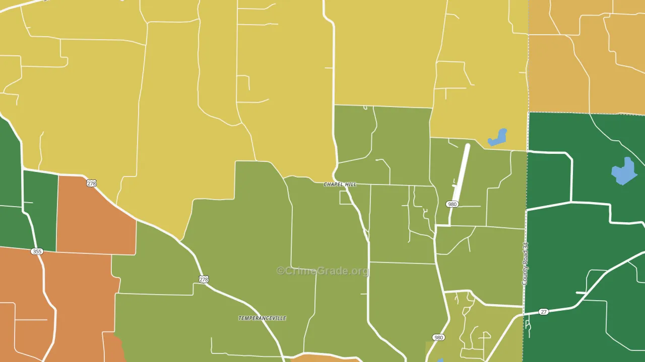 Muddyfork, AR Map of Burglary Rates