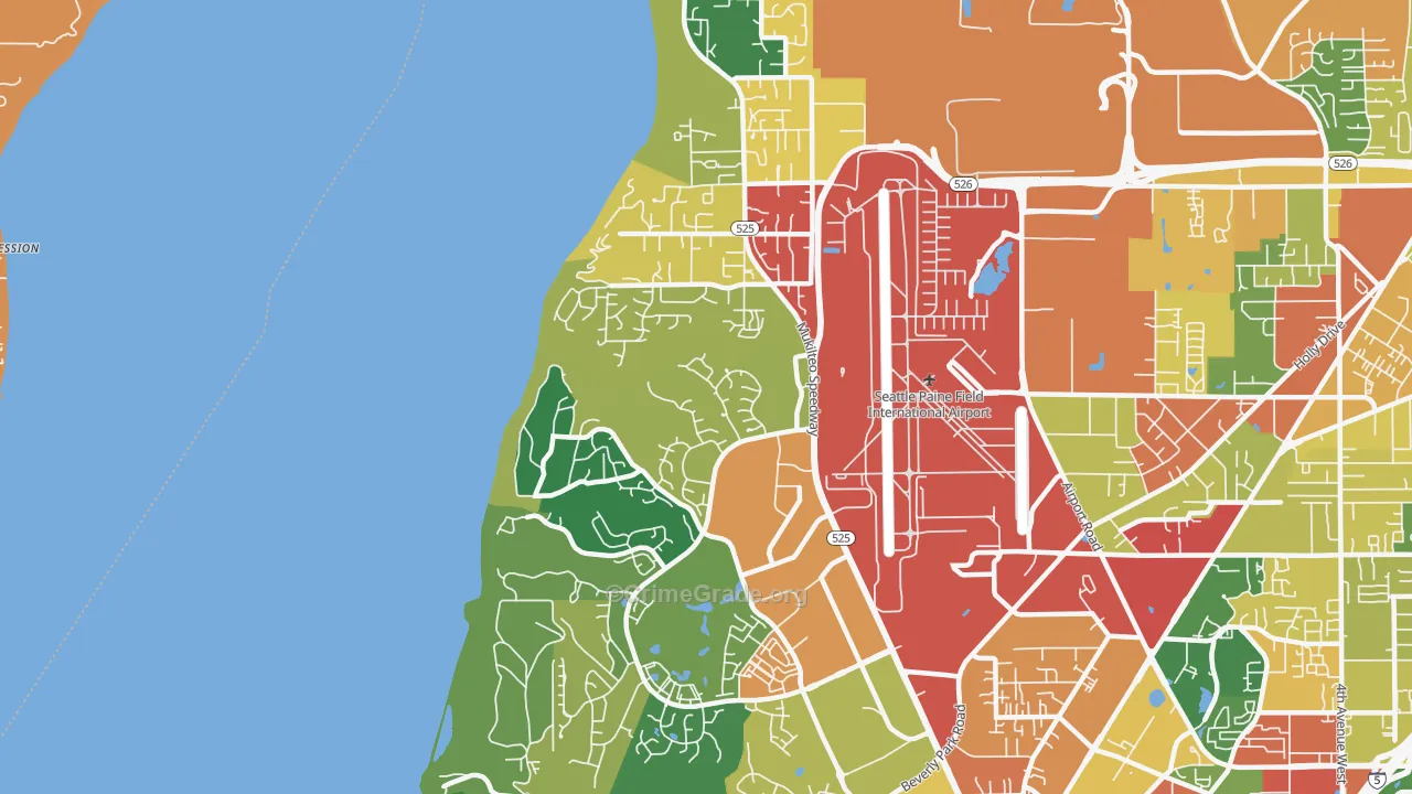 Mukilteo, WA Map of Burglary Rates