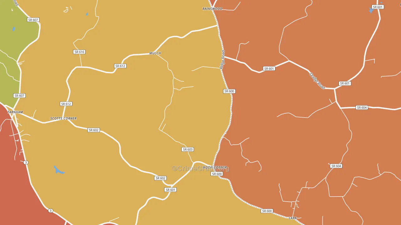 Mulch, VA Map of Burglary Rates