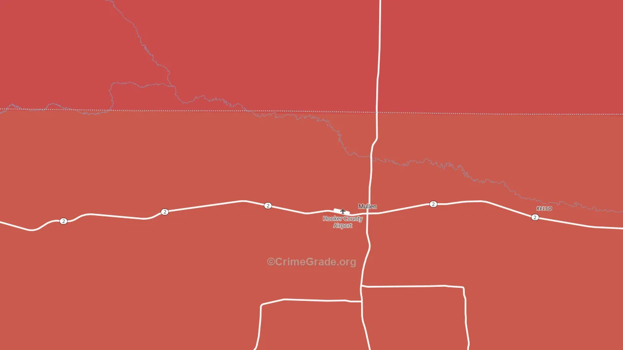 Mullen, NE Map of Burglary Rates