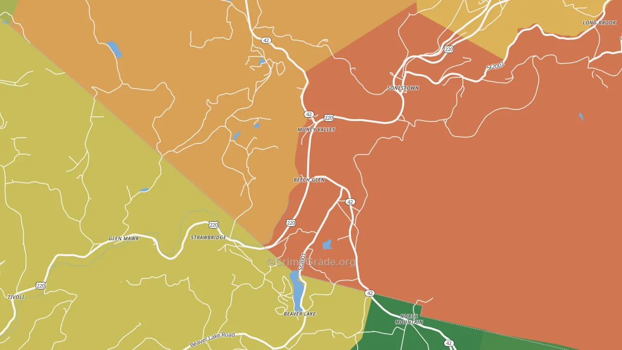 Muncy Valley, PA Map of Burglary Rates