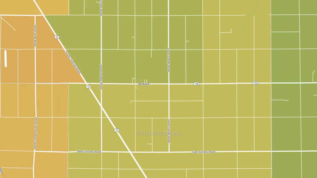 Munger, MI Map of Burglary Rates