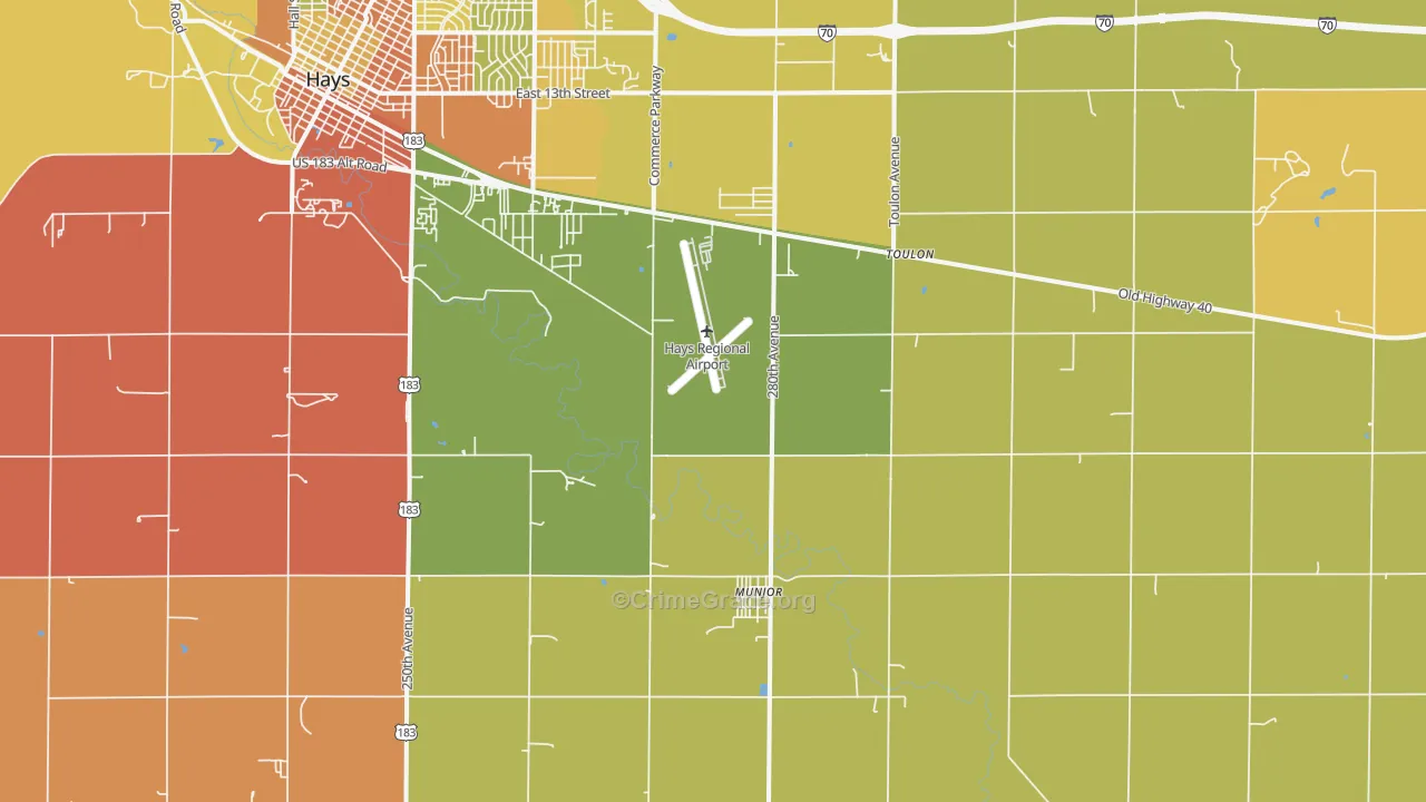Munjor, KS Map of Burglary Rates