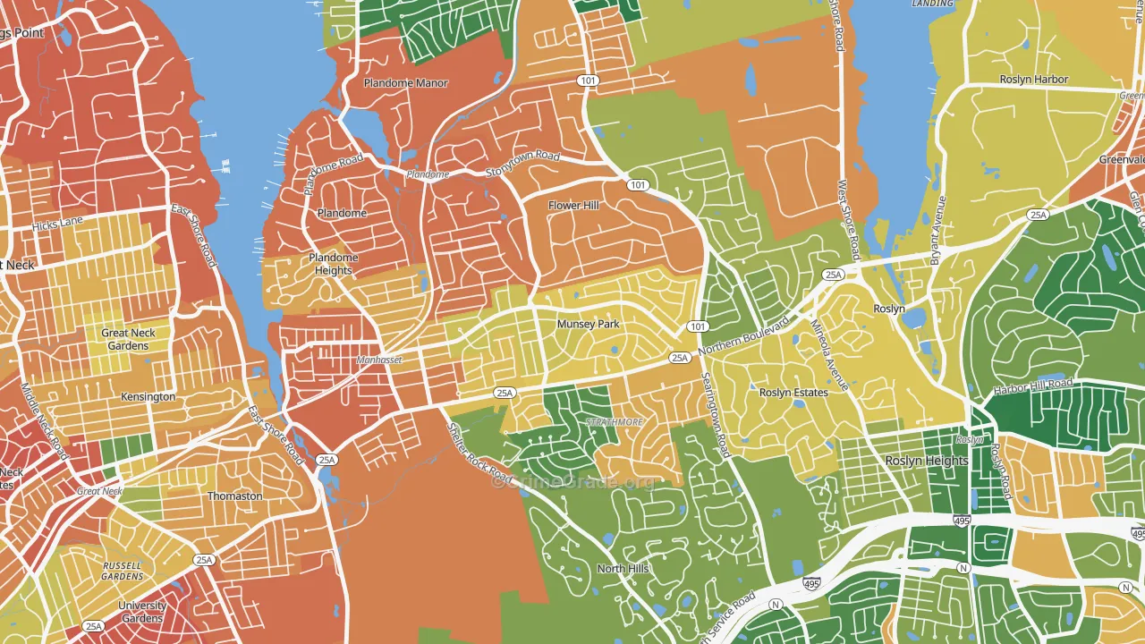 Munsey Park, NY Map of Burglary Rates
