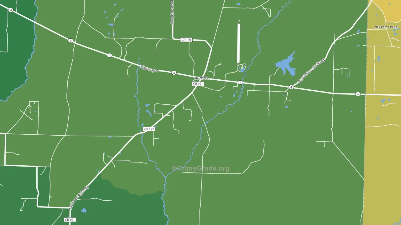Munson, FL Map of Burglary Rates