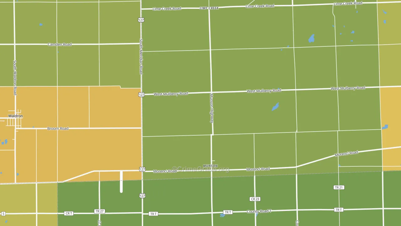 Munson, MI Map of Burglary Rates