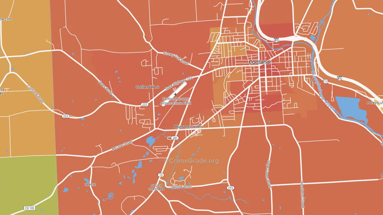 Munsons Corners, NY Map of Burglary Rates