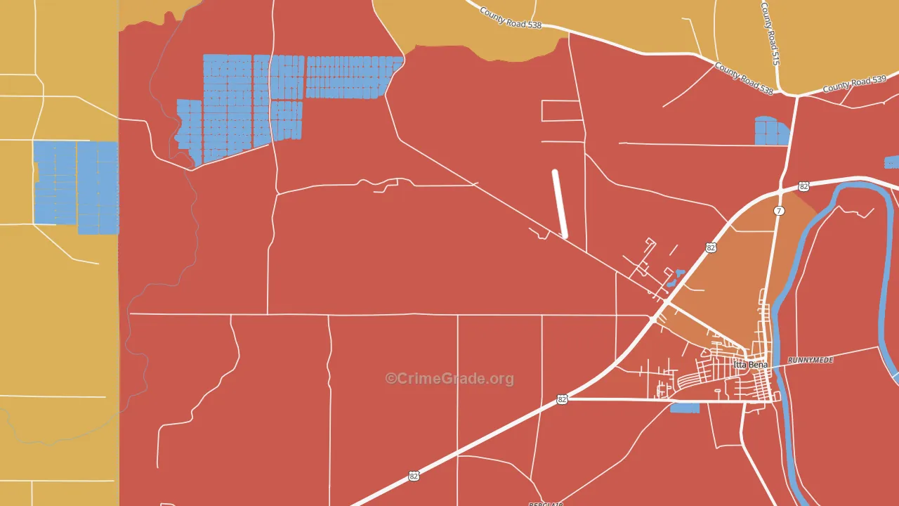 Murdock Crossing, MS Map of Burglary Rates