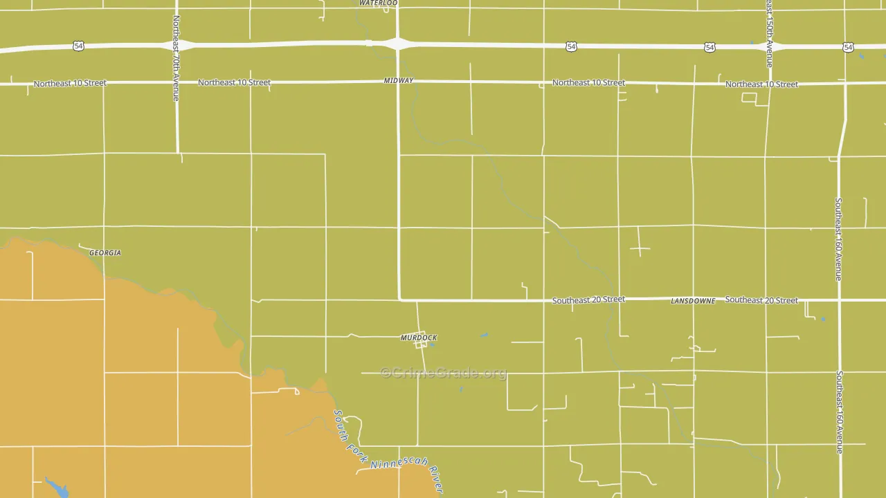 Murdock, KS Map of Burglary Rates
